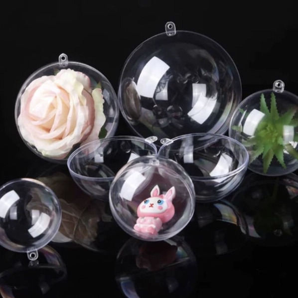 Transparent ball 4-20cm plastic ball acrylic opening and closing ball kindergarten Christmas decoration shopping mall layout hollow ball