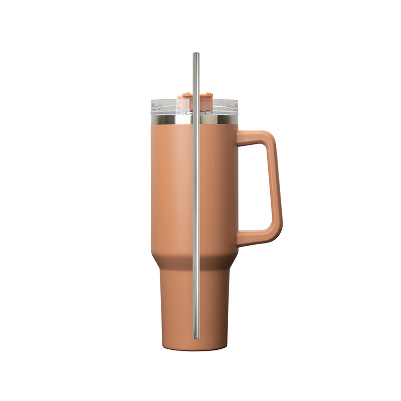 Cross-Border Amazon 40oz Car Cup Straw Mug Thermos Cup 304 Stainless Steel Straw Cleaning Brush Set