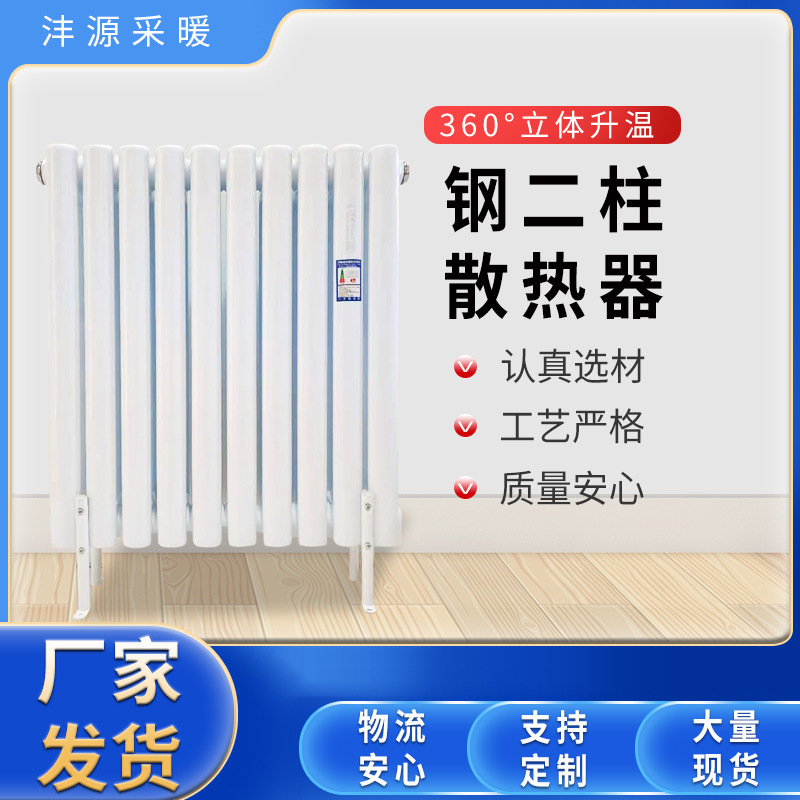 Low Carbon Steel Two-Column Radiator Household Steel Plumbing Wholesale Wall-Mounted Vertical Water Steam Radiator Heater
