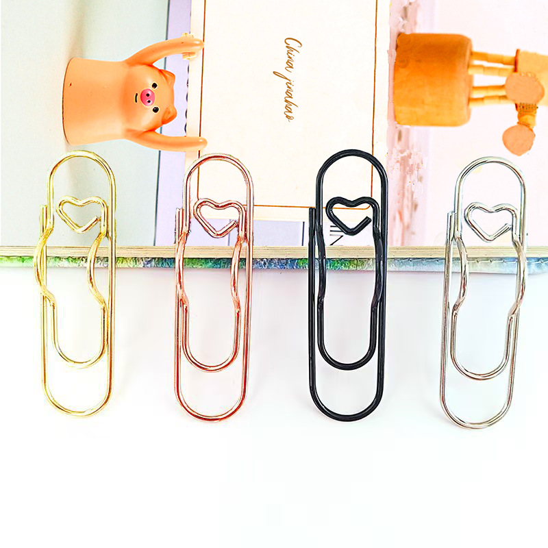 Cross-border metal love pen clip paper clip wholesale cultural hand account heart-shaped pen buckle writing holder pen clip pen hanging