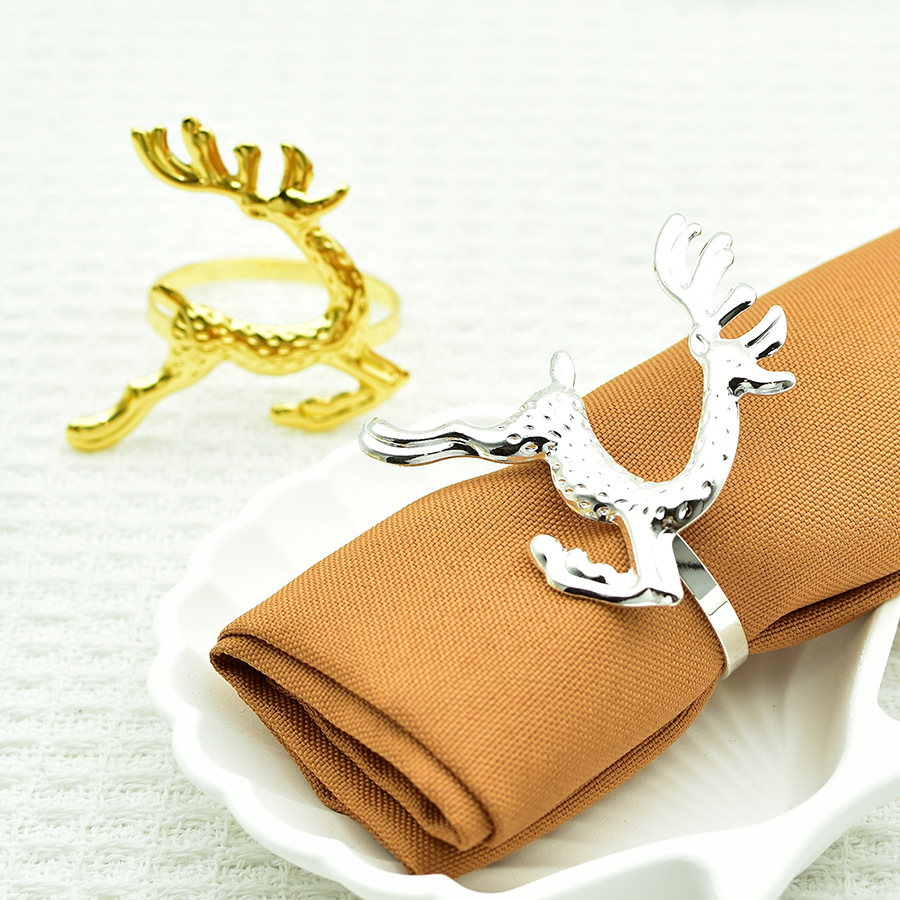 Popular Napkin Buckle New Year Napkin Ring Christmas Napkin Ring Diamond Mouth Cloth Ring Alloy Manufacturer Wholesale