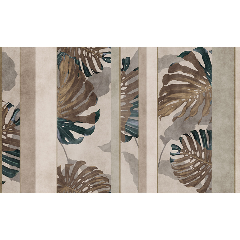 Southeast Asian Tropical Plant Wallpaper Abstract Turtle Bamboo Leaf High-End Wall Covering Bedroom Living Room Stereo Background Mural