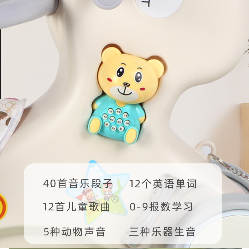 Children's Rocking Horse Rocking Horse Rocking Chair Dual-Purpose with Music Multi-Functional Baby Stroller Baby Rocking Horse Shipped One Piece