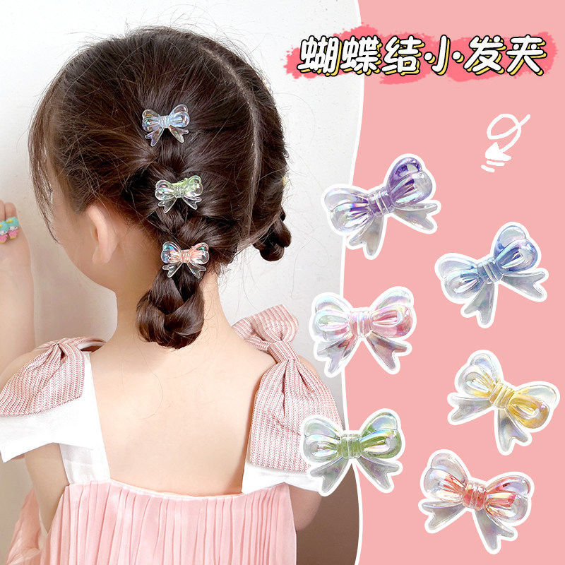 Милый детский бантик маленькая зажимка для волос прозрачные боковые челки зажим для волос для малышей