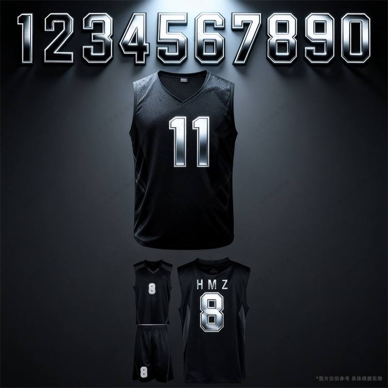 Cross-Border Clothing Jersey Digital Letter Pattern Heat Transfer Offset Printing Clothing Logo Heat Label Wholesale Can Be Customized