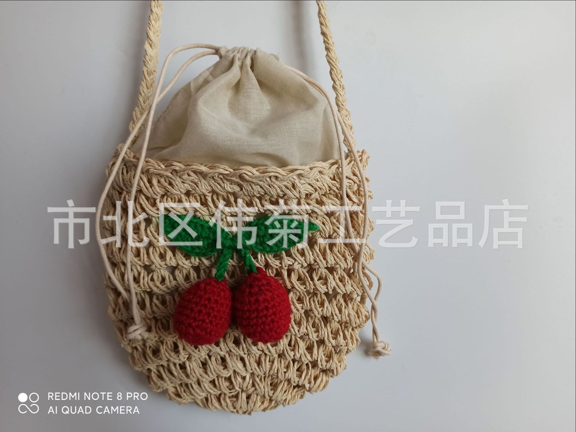 2021 new children's bag adult mobile phone bag Cherry crochet bag