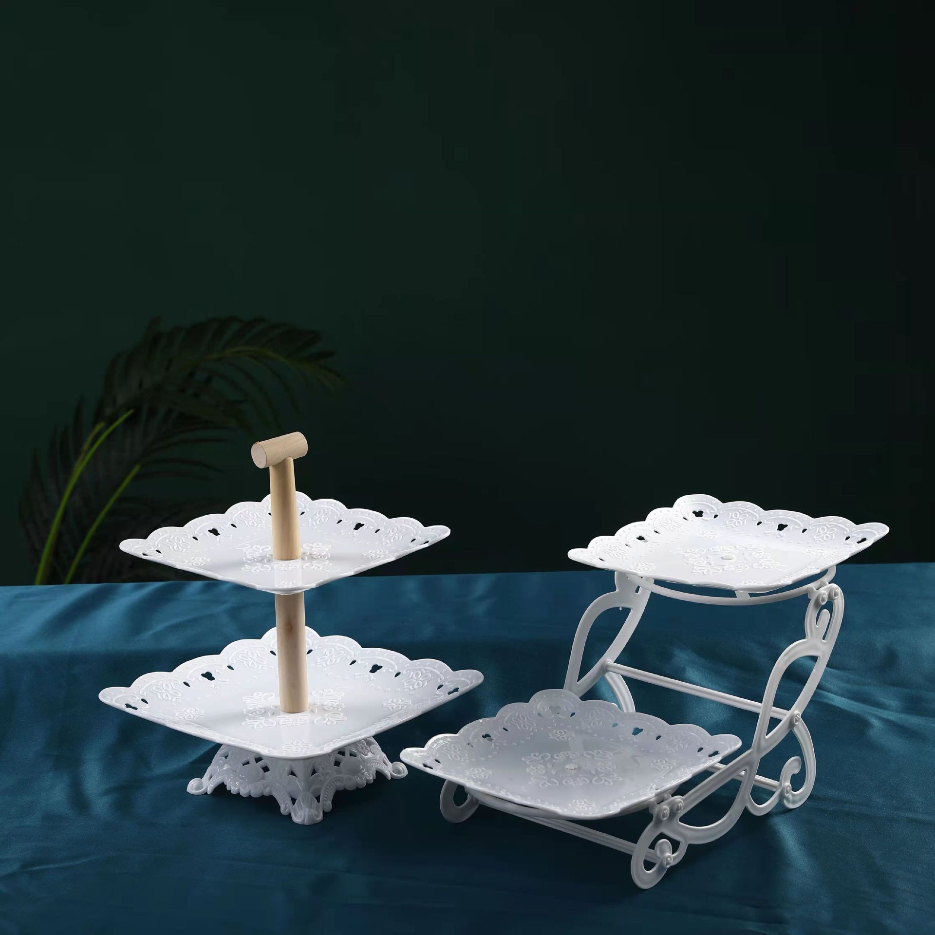 Factory direct European dessert table display stand cake table snack afternoon tea cake plate creative fruit plate