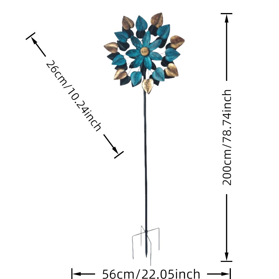 Outdoor Wrought Iron Vintage Heart-Shaped Solar Windmill > Is a Garden > Garden Decoration Plug-In High Purity