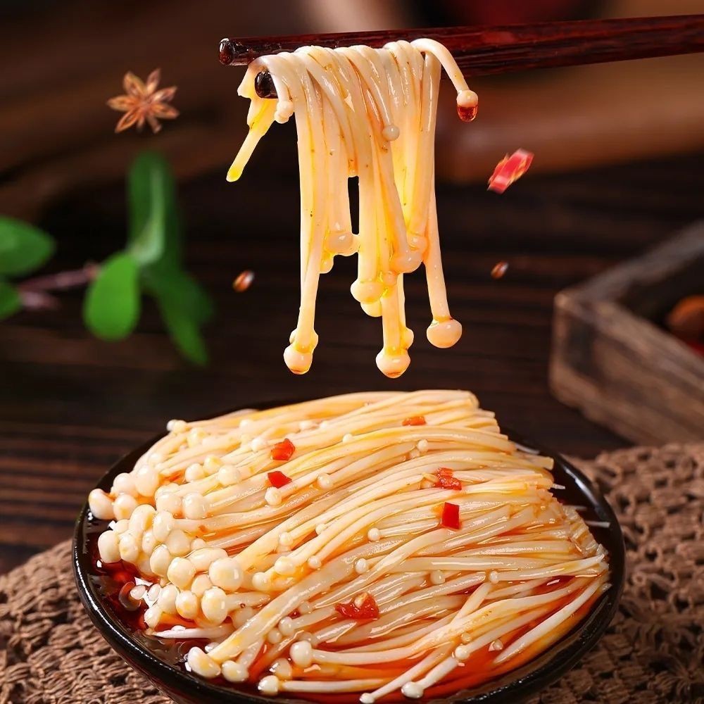 Spicy Enoki Mushroom Snacks Ready-To-Eat Spicy Side Dish Pickles to Satisfy Cravings and Pair with Drinks Leisure Food