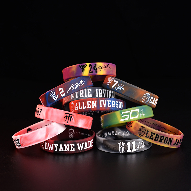 Basketball Bracelet Kobe James Curry Irving Harden Durant Avatar Lava Silicone Wristband Luminous Fan