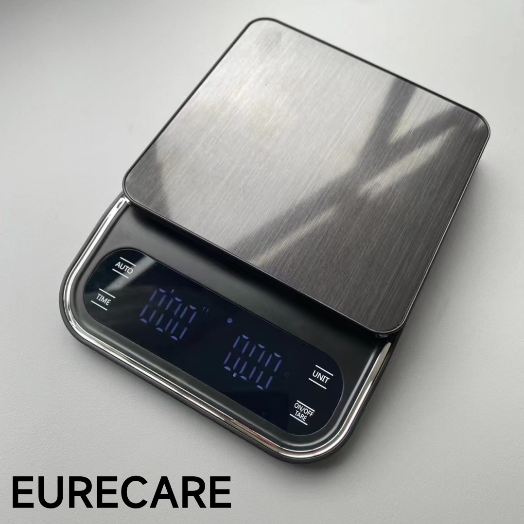 Электронные кухонные весы 2023 года, граммовые весы, настольные весы, 10 кг, высокая точность, нержавеющая сталь, цветной LED дисплей