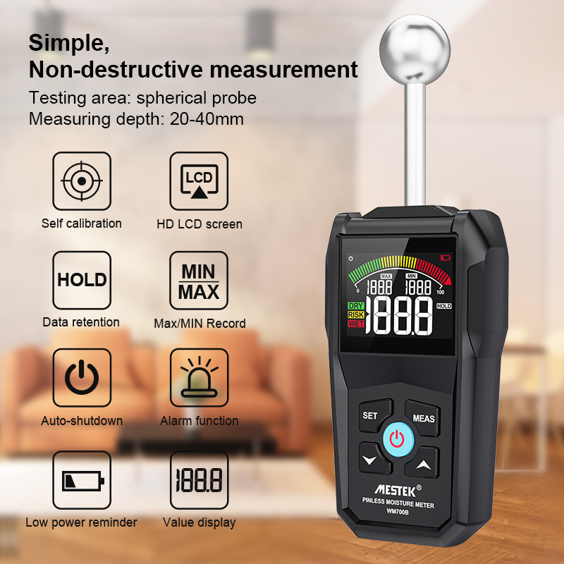 Foreign Trade Wm700A Non-Contact Wood Moisture Detector Wood Moisture Meter Board Moisture Ball Head Model B