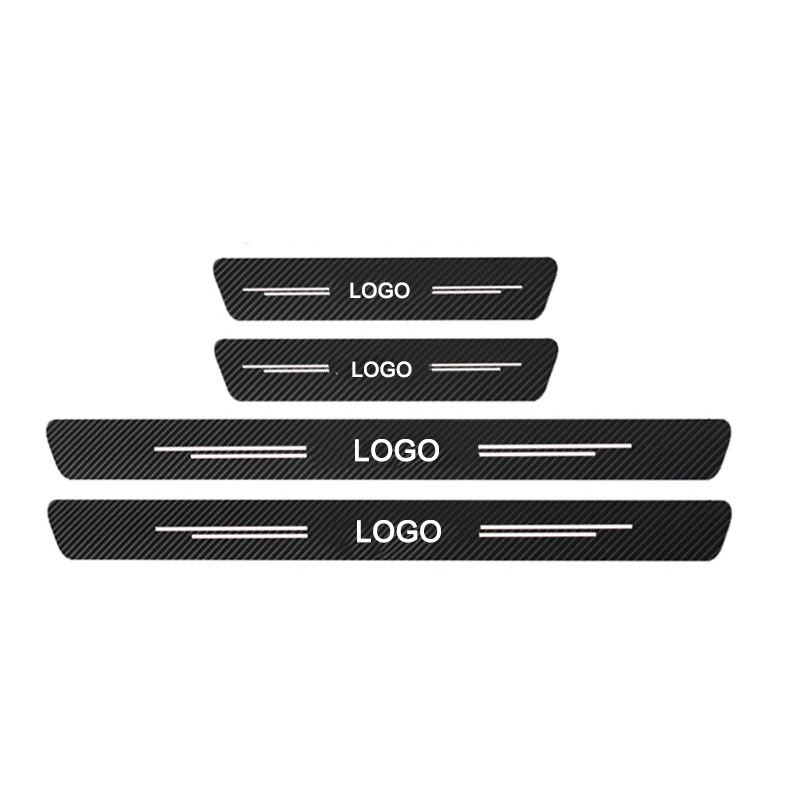 Amazon Aliexpress Cross-Border Car Interior Supplies Welcome Pedal Decorative Strips Carbon Fiber Leather Door Sill