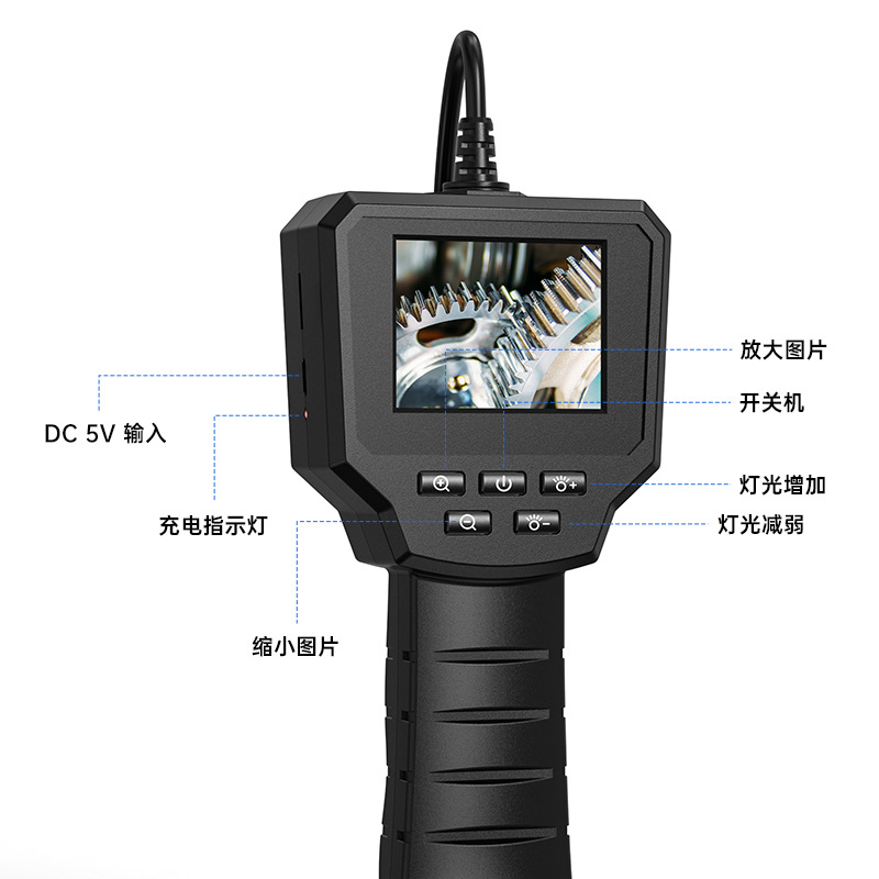 Popular 2.4inch Ips Handheld Endoscope with Screen Pipe 8mm High-Definition Camera Industrial Peekoscope