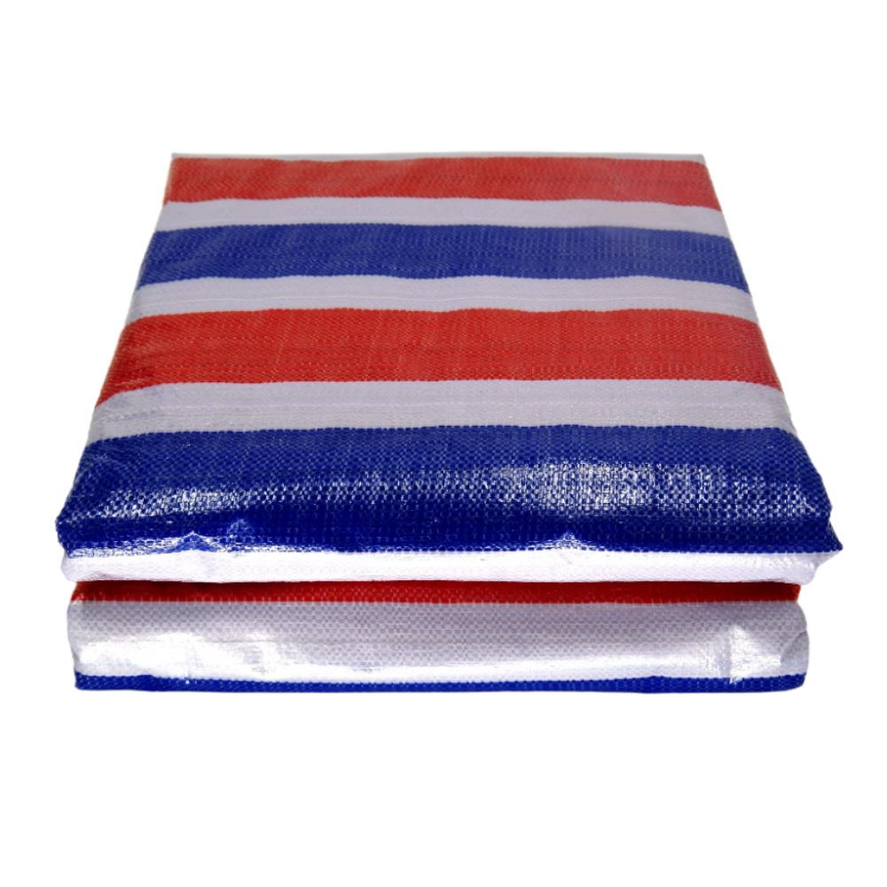 [Shengpin] Factory wholesale plastic rainproof cloth waterproof woven cloth thickened pe tarpaulin three-color striped cloth