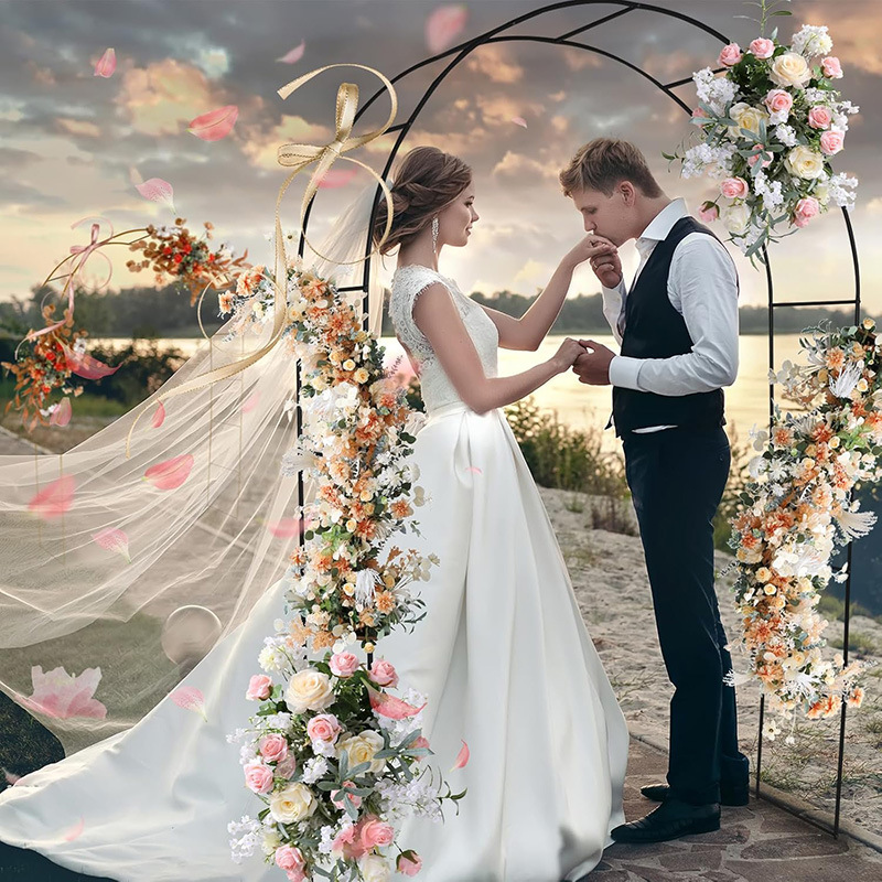 Wedding Arch Backdrop Stand Wrought Iron Balloon Arch Flower Stand Climbing Vine Stand Grape Trellis Wedding Arch
