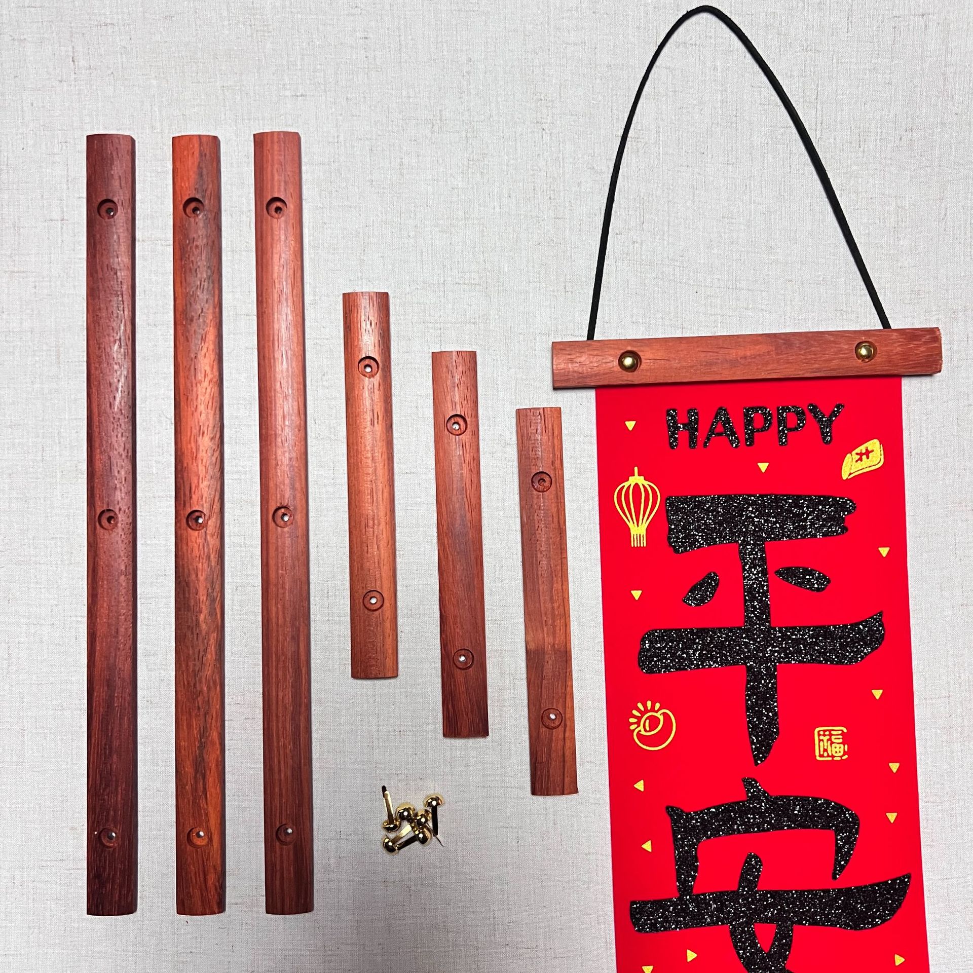 Деревянная подвеска для картин, параллельная линия, перфорированная деревянная веревка, шнур с цветами гвоздики
