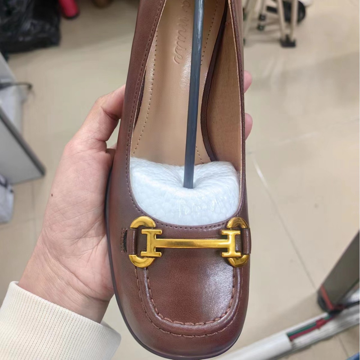 Metal Buckle British Retro Thick High-Heeled Shoes Are Only Available to Order Aura British Style Formal Wear