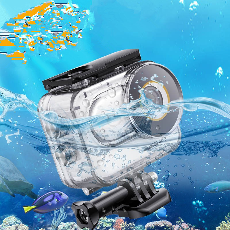 Подходит для водонепроницаемого корпуса Insta360 go3, герметичного корпуса для подводной съемки, защитного корпуса для камеры, водонепроницаемого до 60 м
