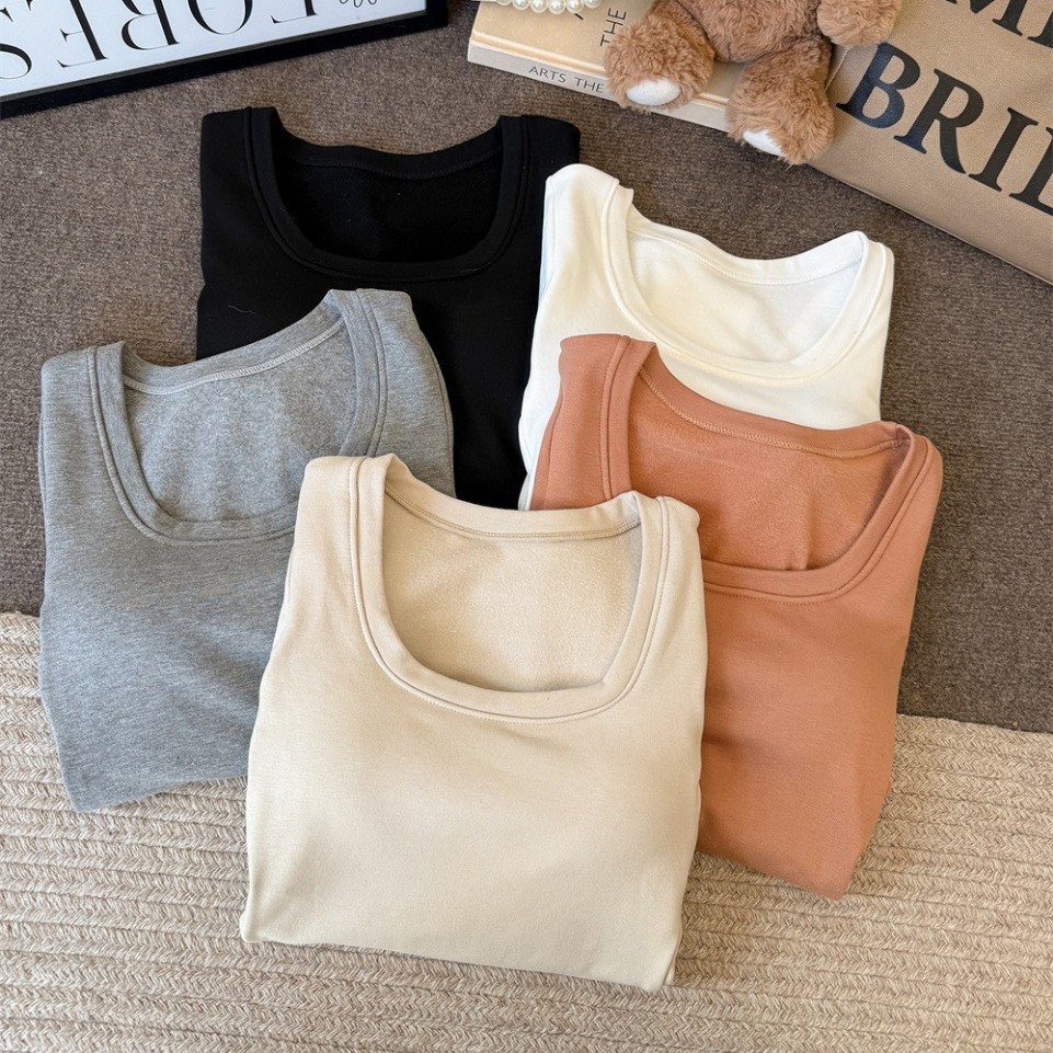 5202 # Women's Thermal Long-Sleeve T-Shirt with Chest Pads, Slim Fit Base Layer Top