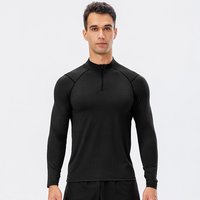 Men's Autumn and Winter Fitness Long-Sleeved Quick-Dry Running Training Suit Half-Zipper Slim-Fit Pullover Sports Sweat 11516