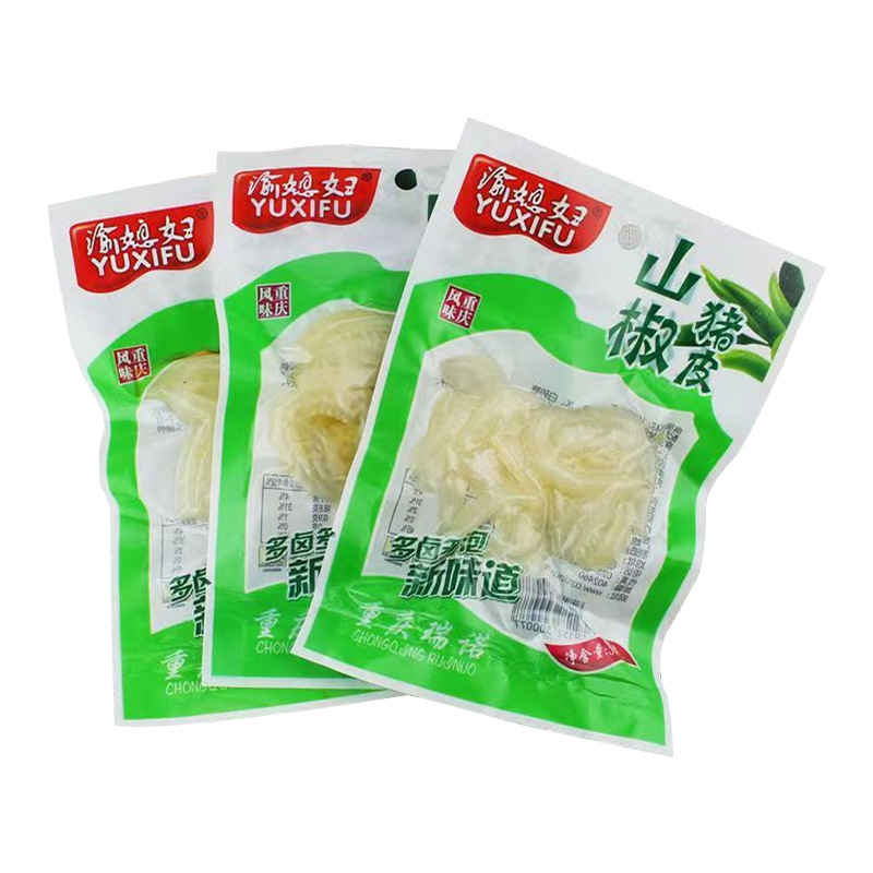 Yu Daughter-In-Law Sansho Pork Skin 30g Bag Chongqing Pickled Pepper Flavor Hot and Sour Crystal Meat Skin Small Packaging Snacks Wholesale