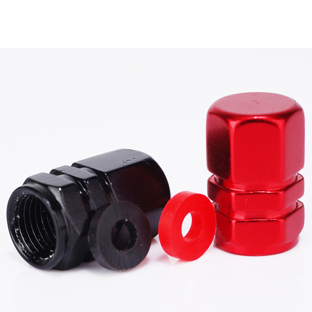 Cross-border hexagonal valve cap American air nozzle laser glue drop logo automobile tire aluminum alloy valve cap