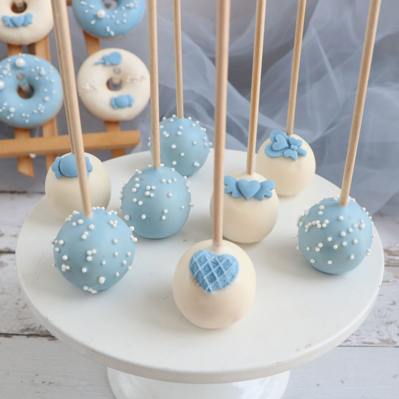Birthday Wedding Afternoon Tea Break One-Year-Old Dessert Table Blue Red Pink Purple Donut Cake Snack Table