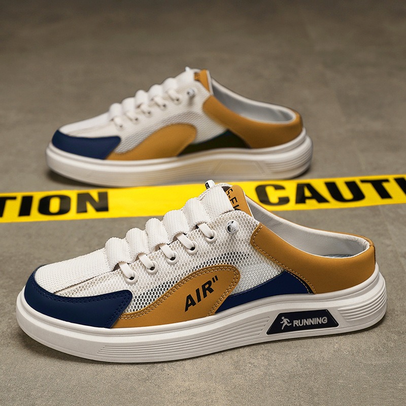 Новые дышащие спортивные сетчатые слипоны без каблука для мужчин весна 2026