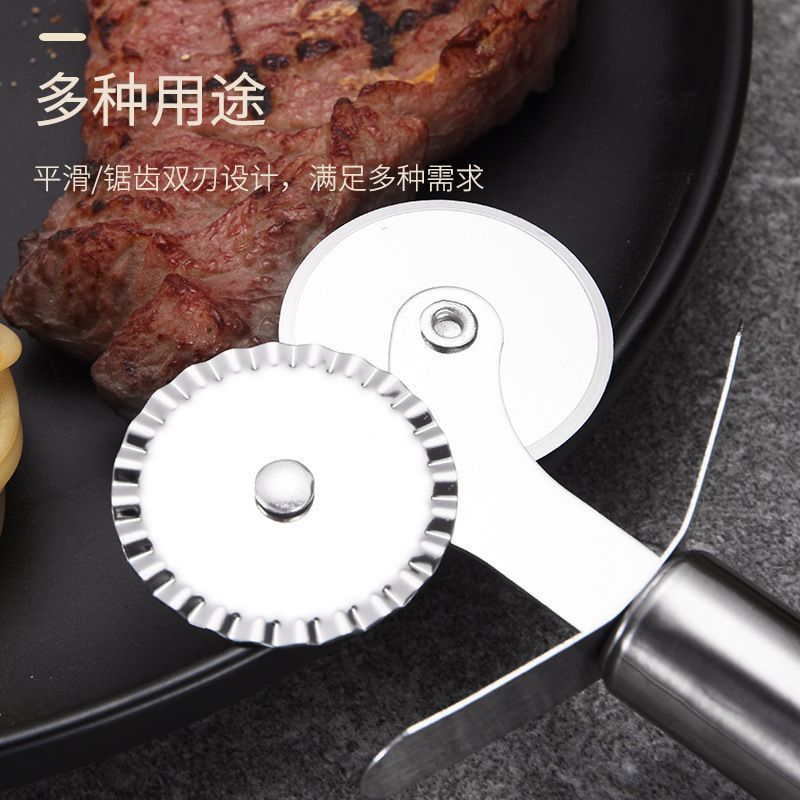 Wholesale Pizza Roller Knife Stainless Steel Single Wheel Pizza Cutter Thin Cake Cutting Roller Pizza Baking Tool Pizza Knife