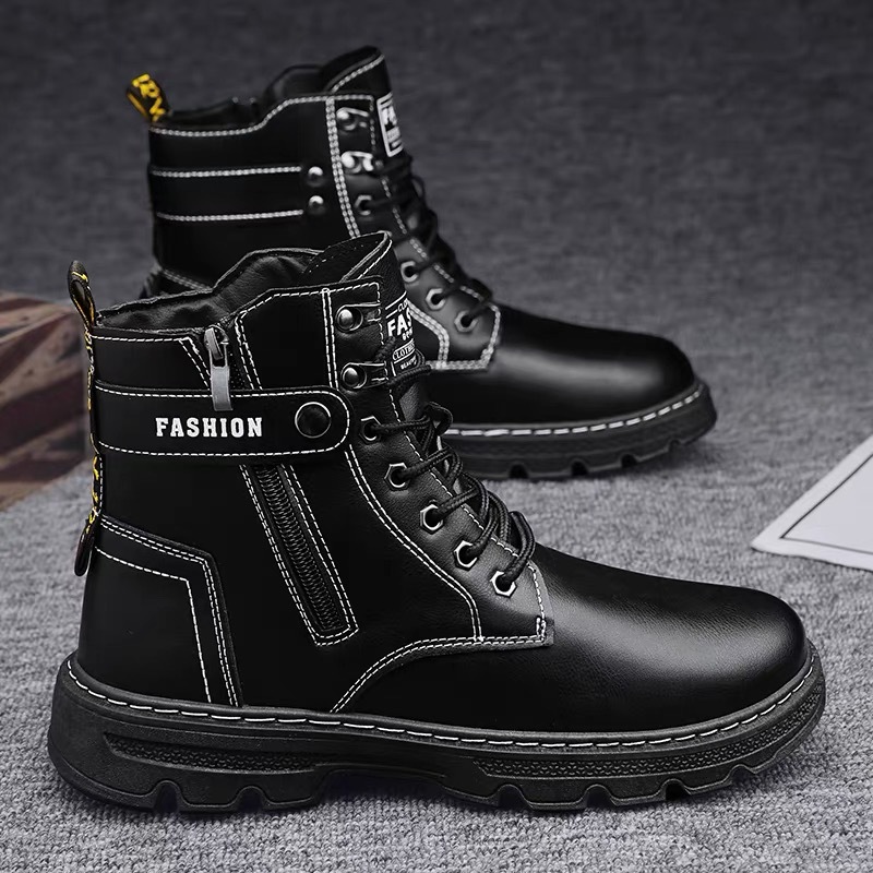 Men's High-top Shoes Autumn Outdoor Mountaineering Labor Protection Shoes Workwear Boots Work Martin Boots Men's Motorcycle Sports Trendy Shoes Men