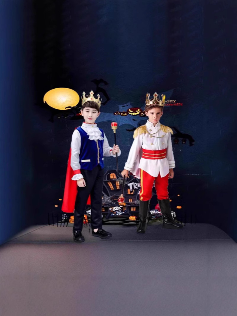 Prince Costume Kidsren's Halloween Boy Clothes King Cosplay Costume Performance Costume Performance Makeup Costume