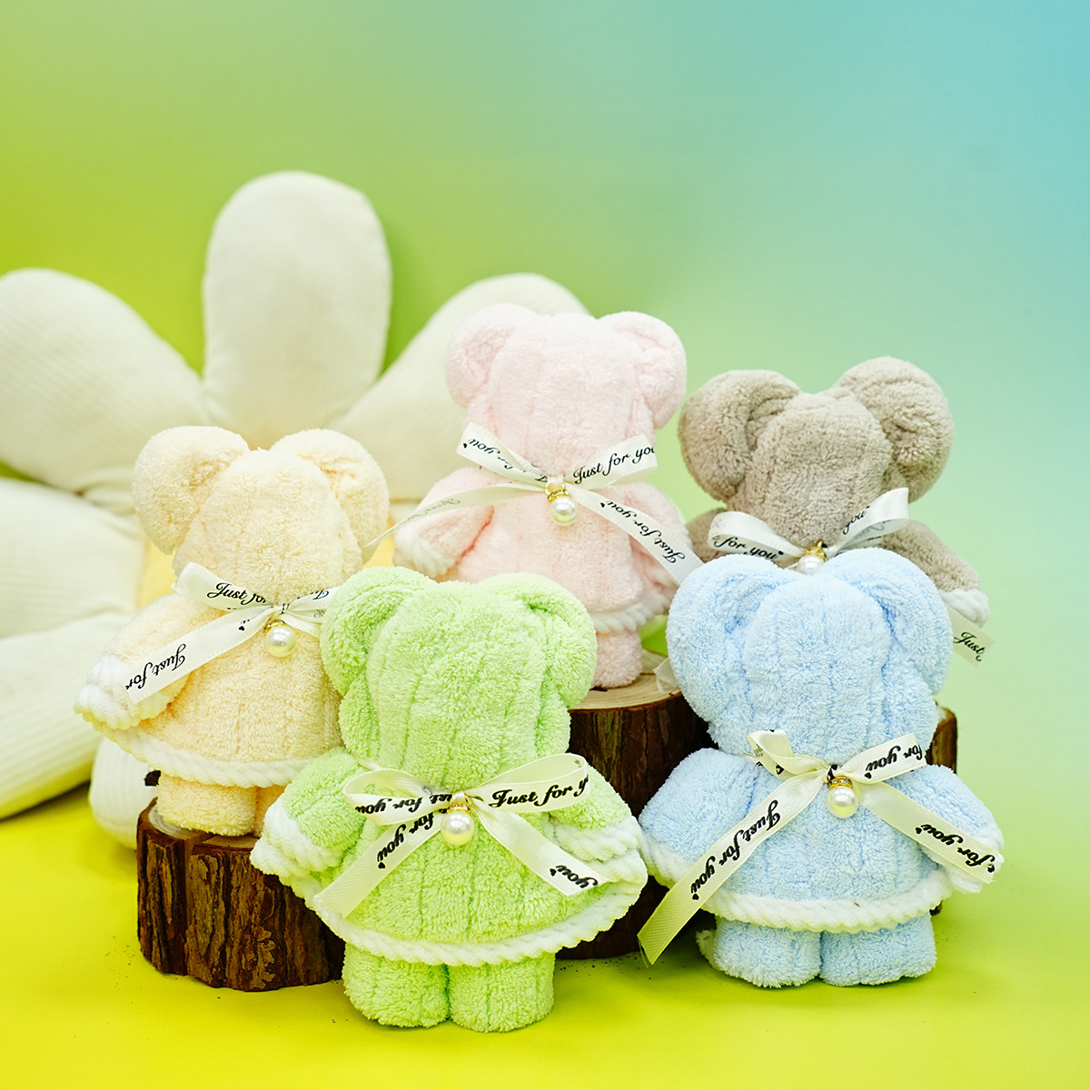 Полотенце из кораллового велюра, полосатое полотенце с медведем, маленькое впитывающее полотенце