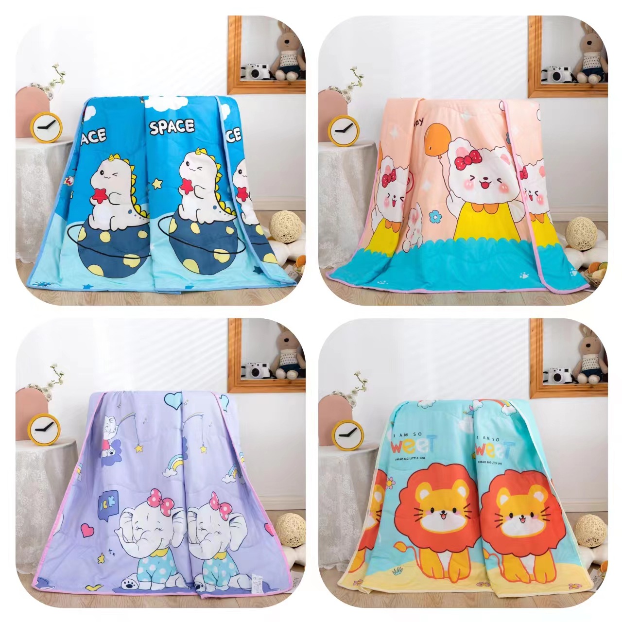 Micro-business New Product wash cotton children's quilt children's summer cool quilt baby quilt kindergarten nap children's air conditioning quilt