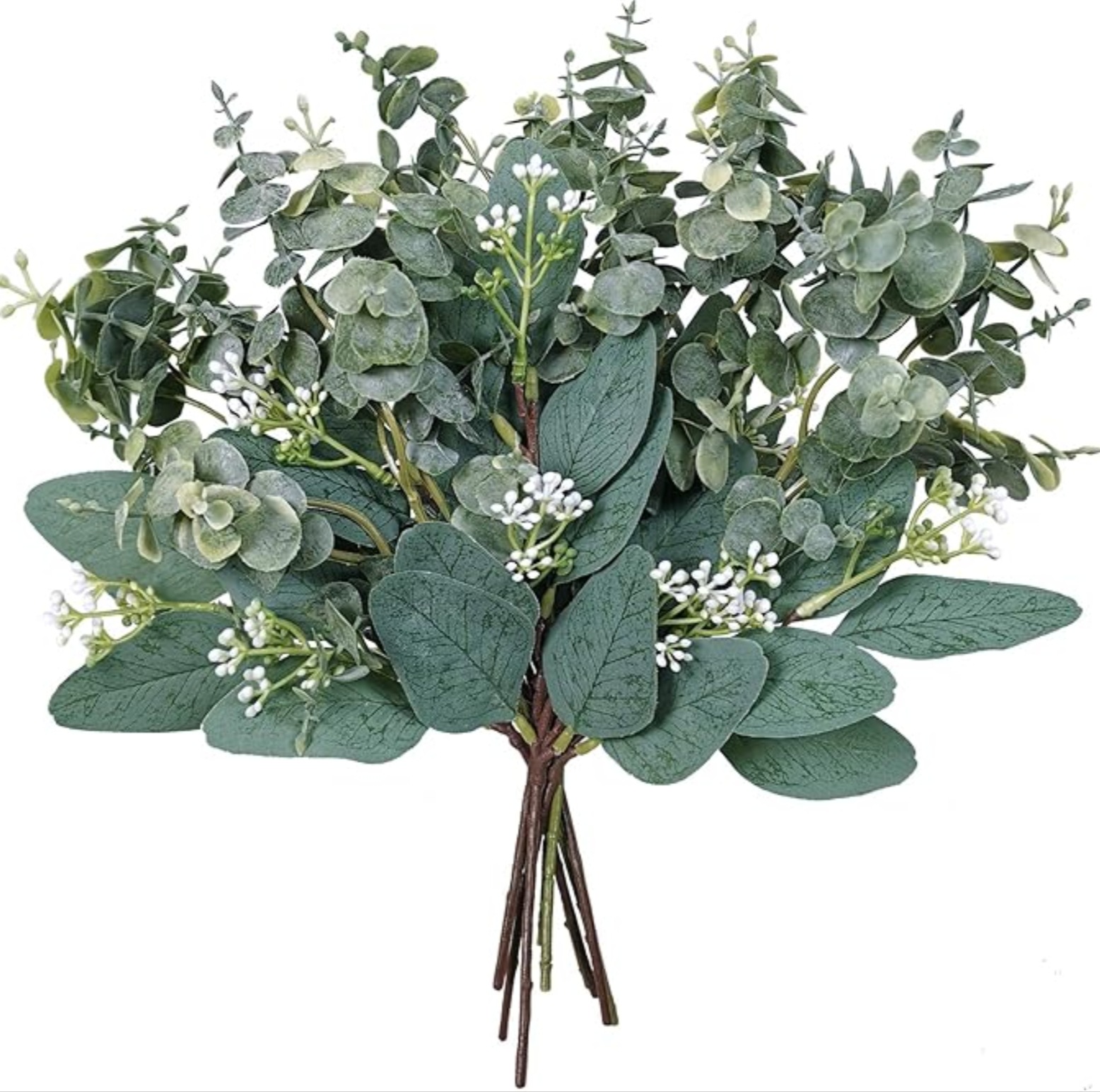 Amazon Artificial Eucalyptus with Fruit Flower Arrangement Decoration Cross-Border Eucalyptus Leaves Home Decoration Artificial Green Plants Wholesale