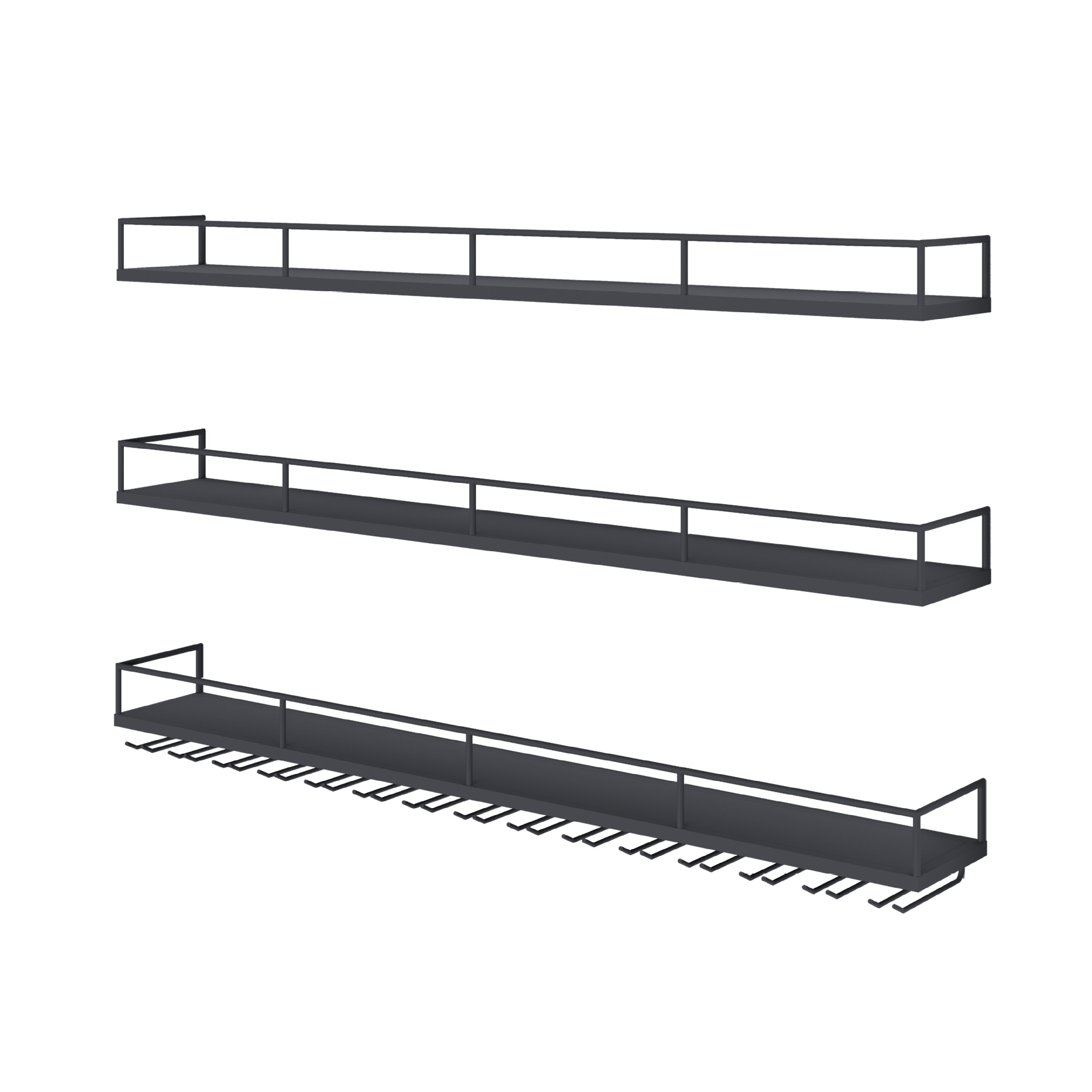 Restaurant Simple Wall-Mounted Wine Rack Bar Bar Background Iron Hanging Wine Cabinet Storage Rack Wine Glass Hanging Rack