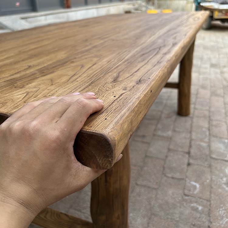 Old Elm Wood Table Solid Wood Retro Tea Table Tea Table Long Dining Table Home Log Desktop Bar Long Table Desk
