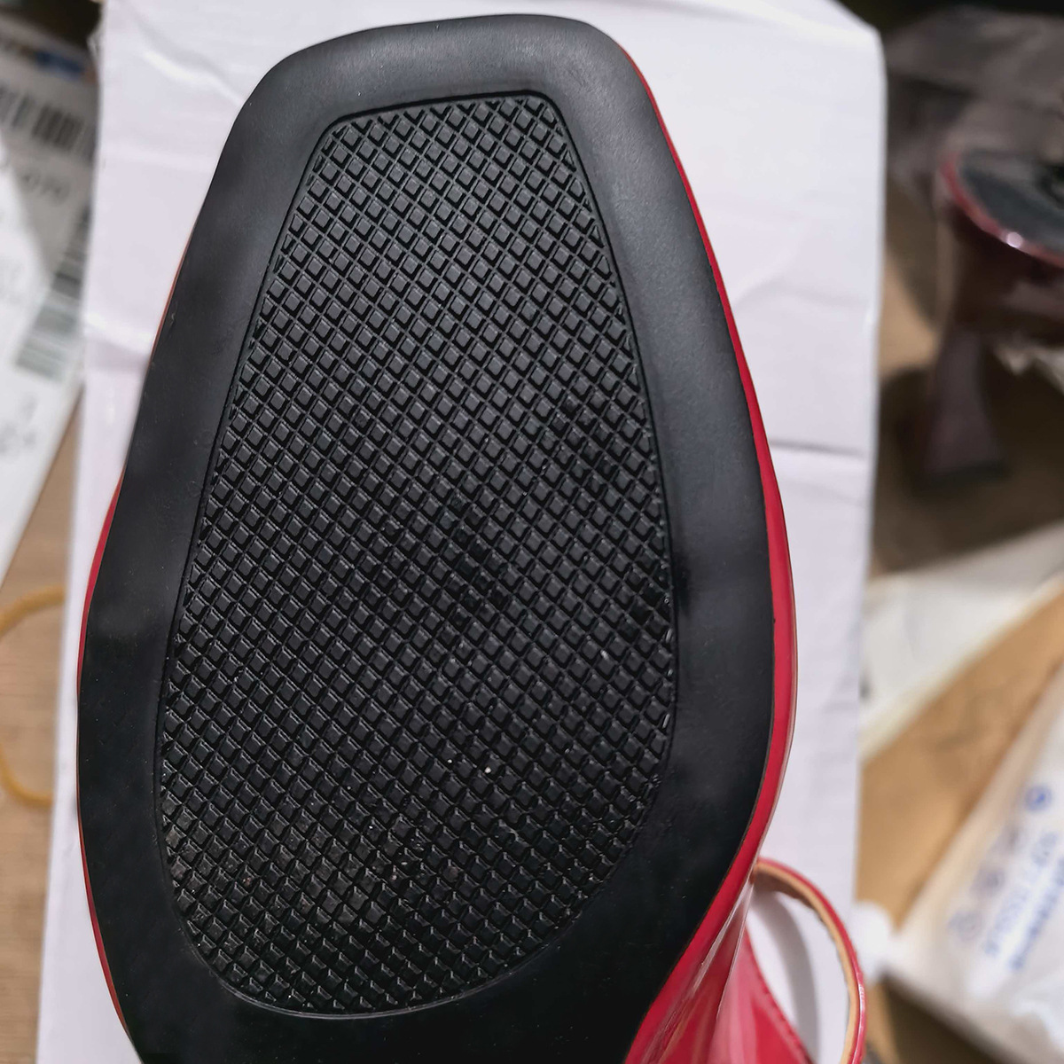 Women's Cherry Patent Leather Slingback Ballet Flats New Square Toe Mary Jane French Shallow Mouth One-Strap Toe Shoes