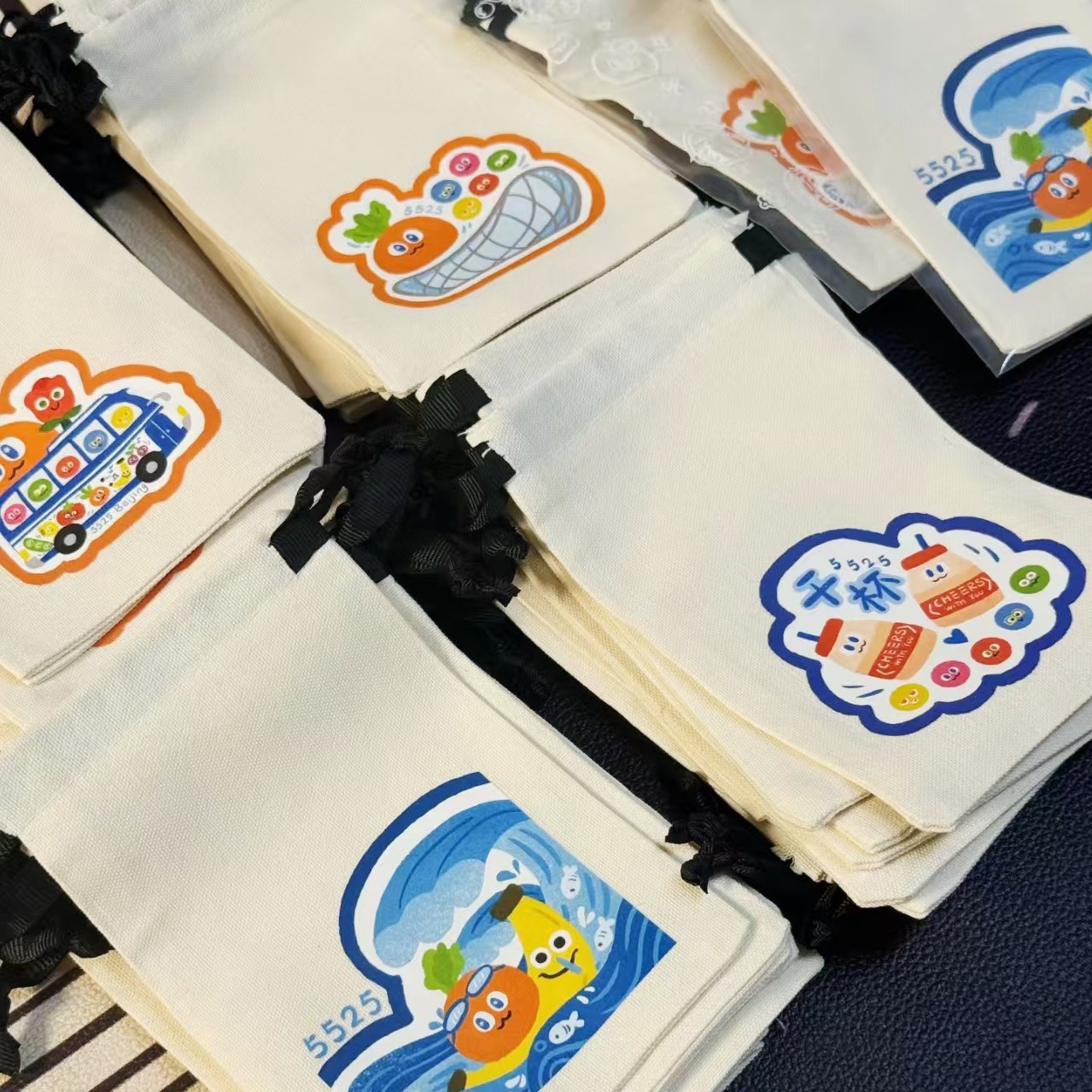 New Cotton Drawstring Bag Fresh Fabric Canvas Bag Small Storage Drawstring Jewelry Canvas Bag Custom