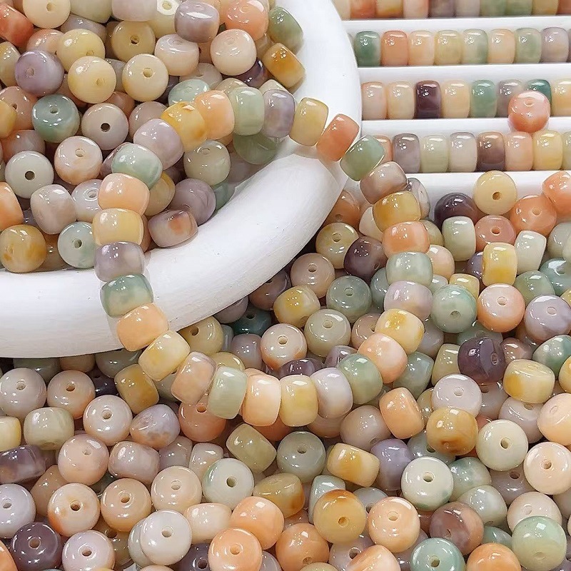 Matcha Grapefruit Multi-Treasure Tablets Bodhi Beads Student DIY Tablet Beads Bodhi Root Bracelet Silent Disc Bracelet