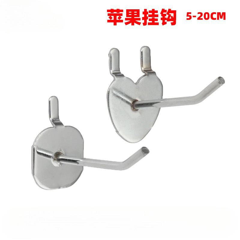 Аксессуары для отверстий в форме сердца, крючок для яблока, аксессуары для отверстий, аксессуары для мобильных телефонов, крючок для полки, крючок для дисплея с электролитическим покрытием
