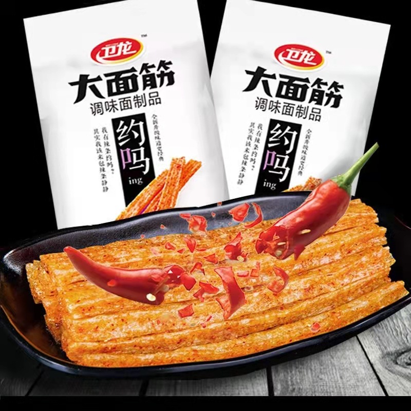 Weilong spicy strip 106g size gluten large gluten size spicy stick bulk small gluten leisure campus snack full box