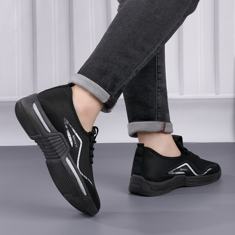 Old Beijing Cloth Shoes Men's Lace-up Casual Soft Sole Cloth Shoes Low-top Breathable Workwear Shoes Cotton Cloth Middle-aged and Elderly Dad's Shoes