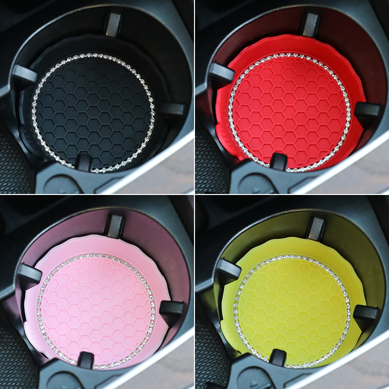 Cross-border car creative Diamond water cup mat car covered water Cup tank mat car non-slip insulation cup holder Universal