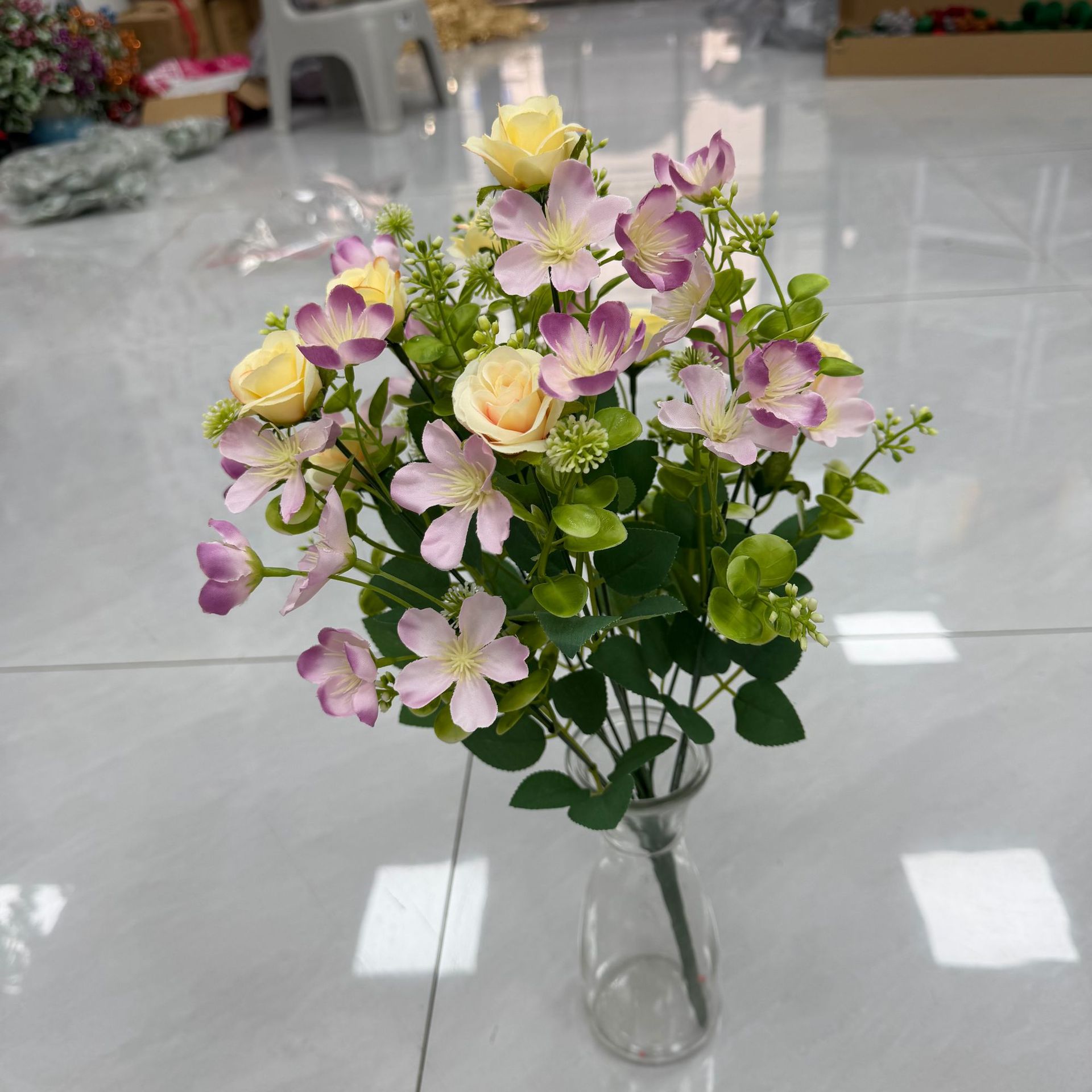 New Single Fake Flower Bouquet Ornaments Plastic Flower Small Bunch Fabric Decoration Flower Arrangement Dried Flower Silk Flower