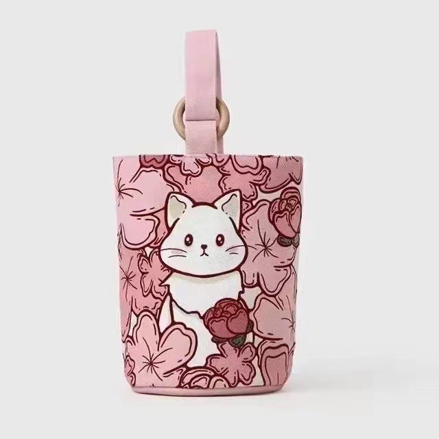 New Small Tote Bag, Cute and Versatile, Large-capacity Bucket Bag, Portable Handbag for Outings, Hand-held Lunch Bag, Canvas Bag