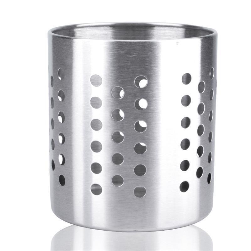 Factory Direct stainless steel chopsticks holder stainless steel kitchen rack large small size round hole chopsticks holder