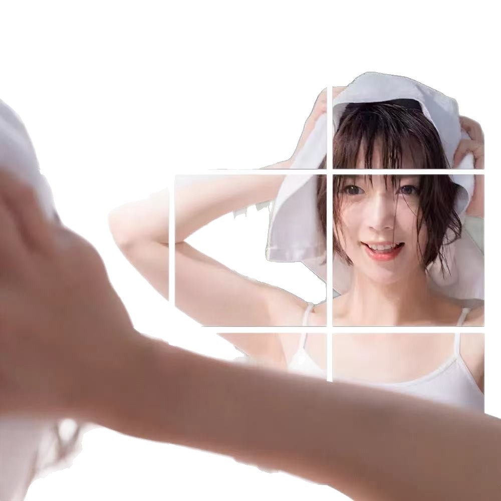 Foreign Trade Square Mirror Wall Stickers Bathroom Toilet Mirror Wall Stickers Home Decoration High-Definition Acrylic Soft Mirror