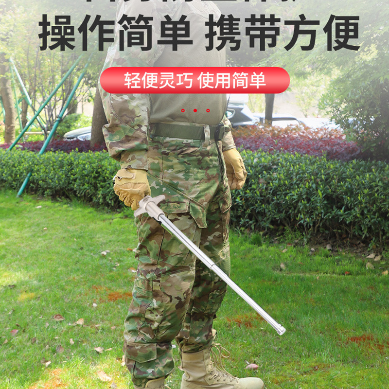 Multi-functional swing stick solid block knife foldable telescopic three-section stick alloy portable security stick outdoor security supplies