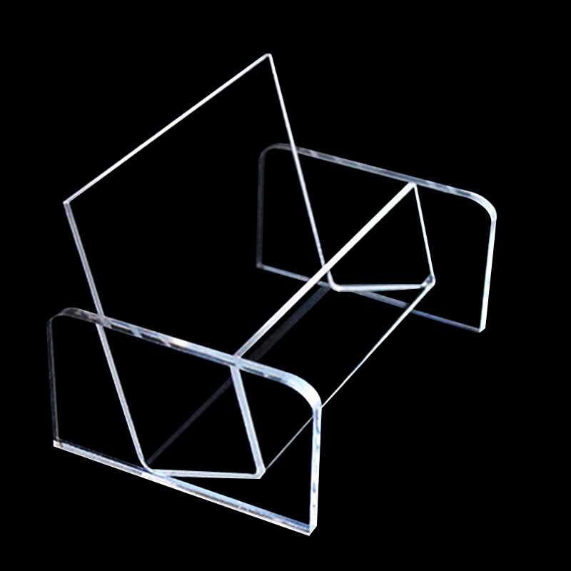 Customized Desktop Transparent Plastic Business Card Box, Business Card Storage Box, Single-Frame Acrylic Business Card Holder with Logo Printed on It